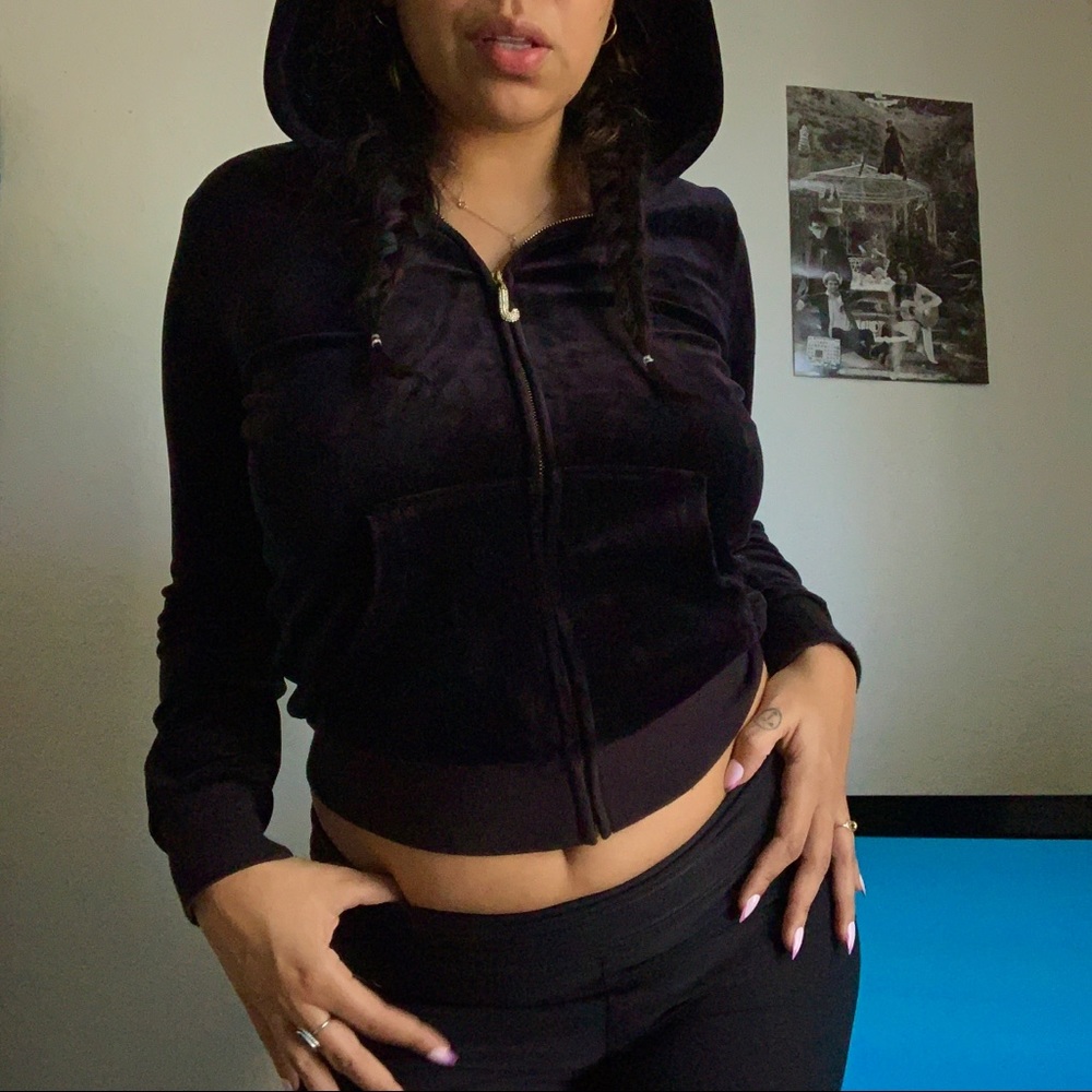 Juicy Couture Black Label Hoodie with “J” BLING zipper